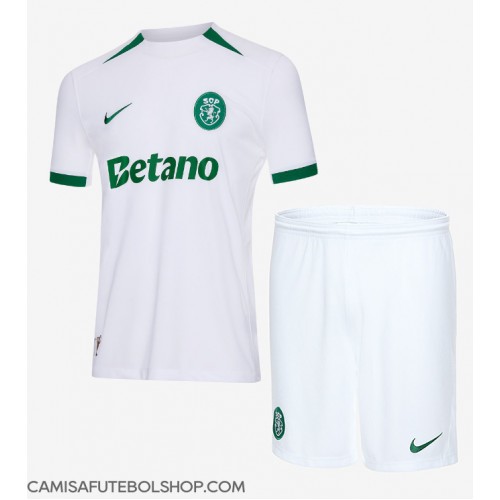 Camisa de time de futebol Sporting CP Replicas 2º Equipamento Infantil 2024-25 Manga Curta (+ Calças curtas)